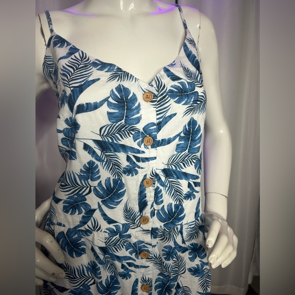 Joe Fresh NWT Green Tropical Print Midi
Buttoned Dress Linen Cotton Mix - Picture 5 of 8